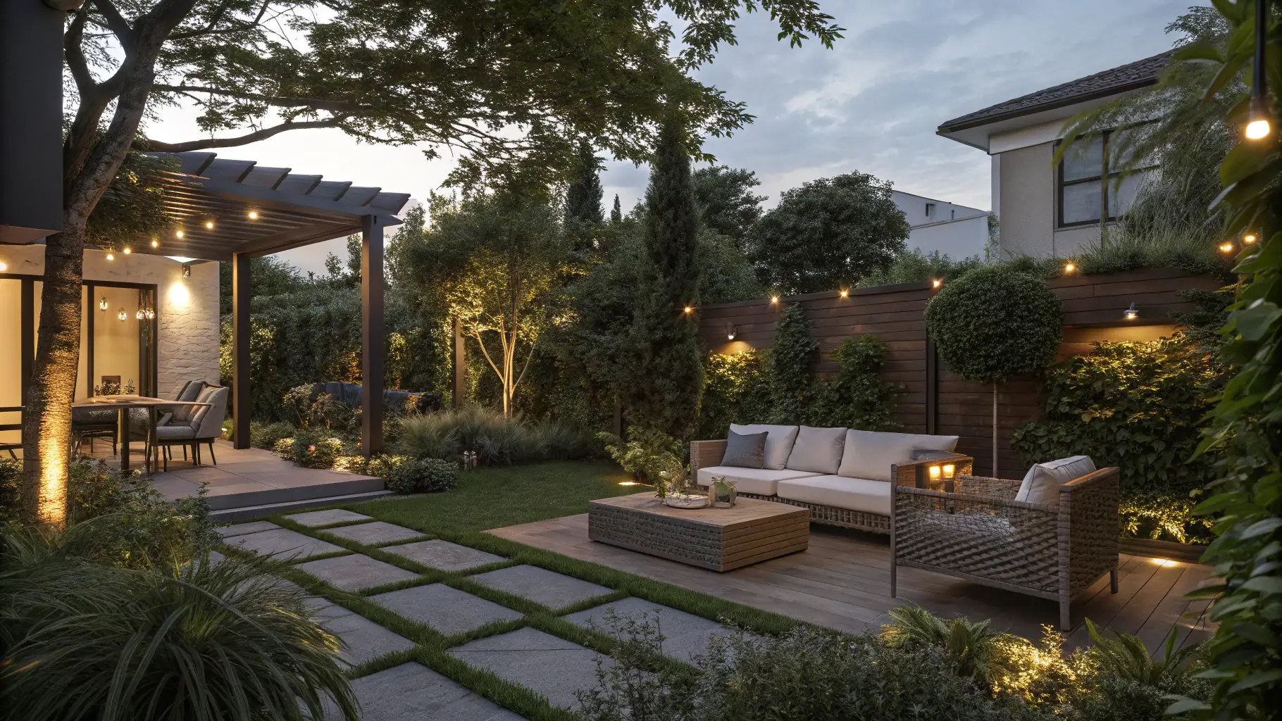 Backyard Sunset Background