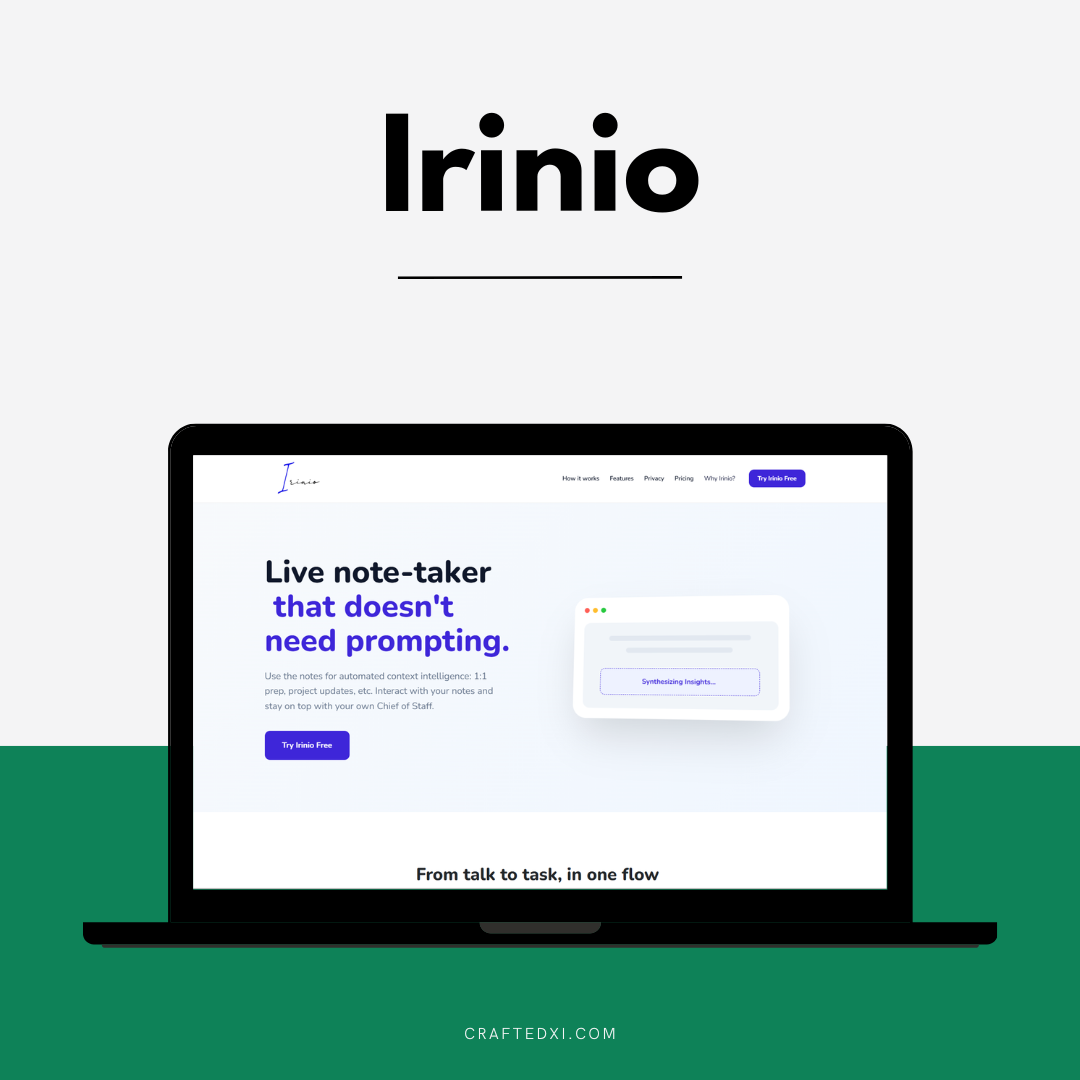 Irinio Showcase by CraftedXI Labs